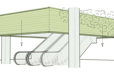 Противодымными шторами-гармошка можно огородить эскалаторы в торговых центрах